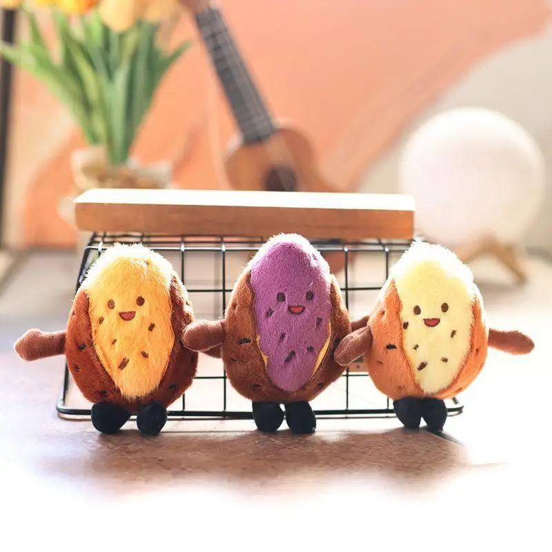 

Мультяшный сладкий картофель, фиолетовый, сладкий картофель, плюшевый брелок, имитация еды, кукла, автомобильный брелок, украшение для рюкзака, кулон, подарки