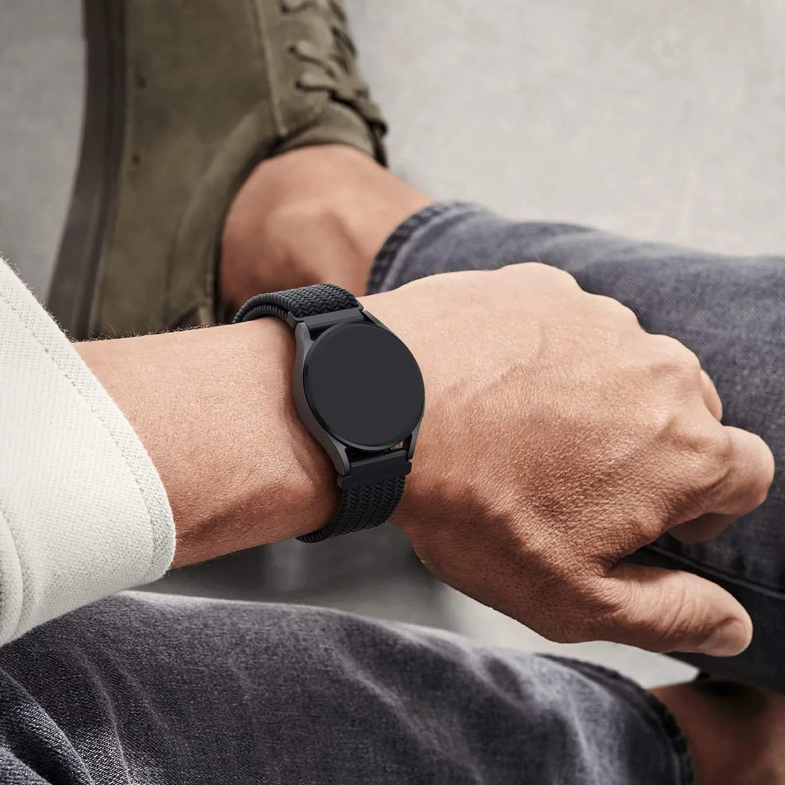 النايلون حلقة حزام لساعة هواوي 4 3 GT5-4-3-2 46 مللي متر المظلة مشبك سوار رياضي الفرقة سامسونج غالاكسي ساعة 7 6 5 4 40 44 مللي متر