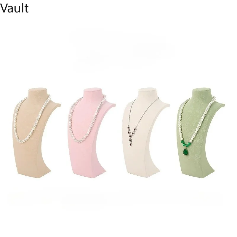New L-Shaped PU Leather Mannequin Necklace Display Rack, Ramadan Gift Jewelry Showcase Prop for Retail Store Counter Display