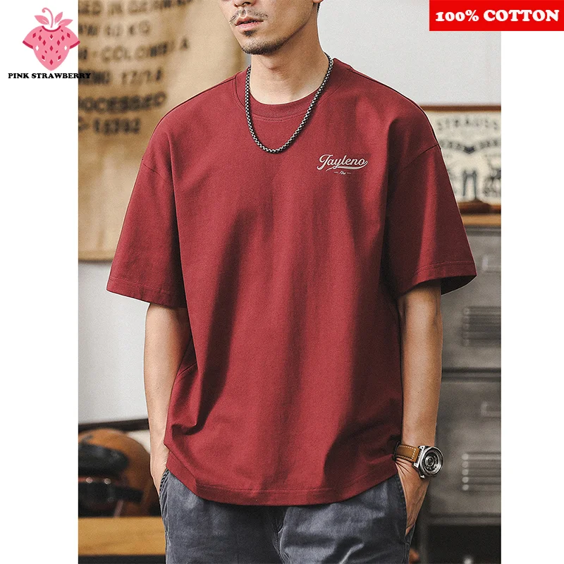 

British style Retro 100% Cotton Print T-shirt Men's Summer 2025 New Sweatshirt Short sleeve Casual Comfort Top mens clothing