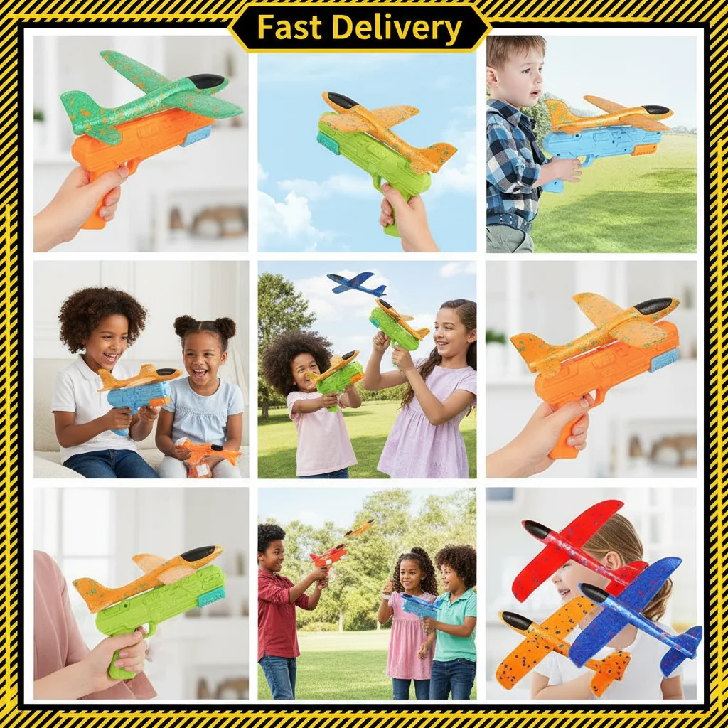 

Children's Ejection Aircraft Toys Foam Aircraft Glider Parent-child Outdoor Games Toys Children's Gifts Foam Shooting Flying Toy