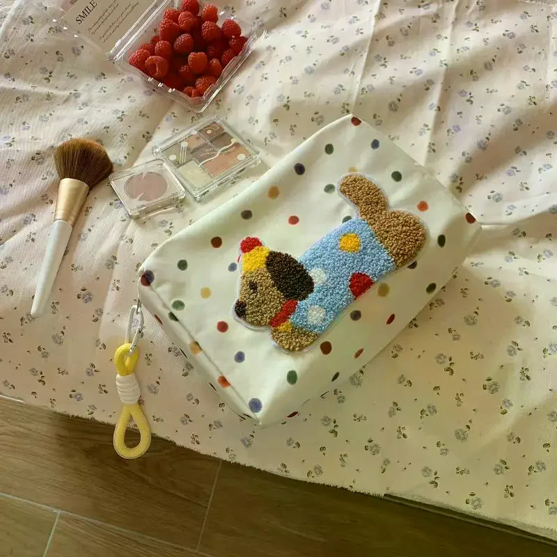 

Косметичка с мультяшным щенком, большая вместительная сумка для макияжа, портативная сумка для женщин, дорожный несессер, сумка для хранения мелочей