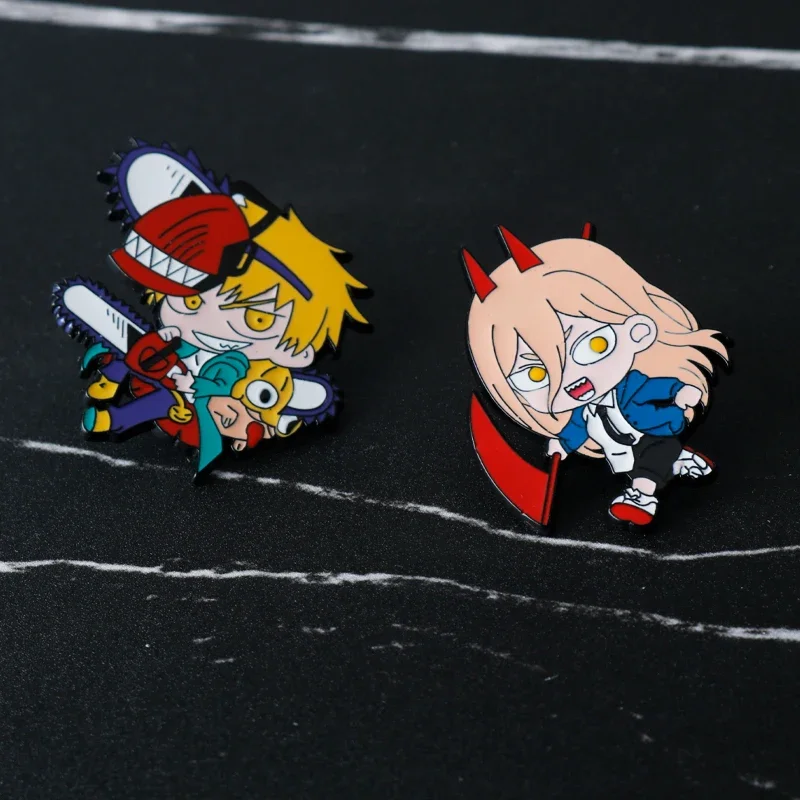 Chainsaw Man Enamel Pins, Pochita Makima Broches, Lapel Badges, Anime Fashion, Acessórios Jóias, Presente para Fãs e Amigos