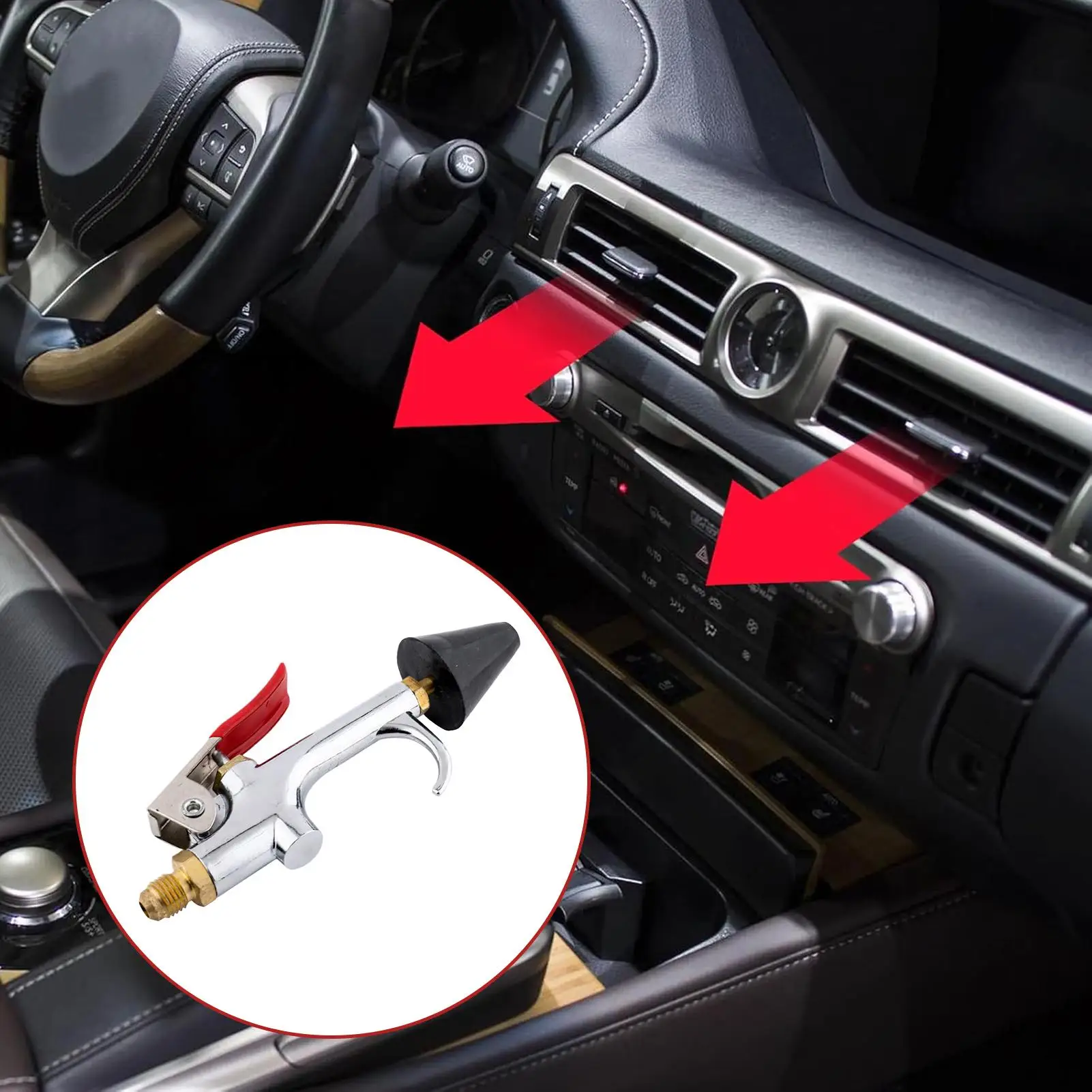 Air Compressor Nozzle Alloy Detailing Adapter Car Blower Nozzle Vent Cleaner Tool For Truck Vehicle Automotive Pickup SUV Home view 2