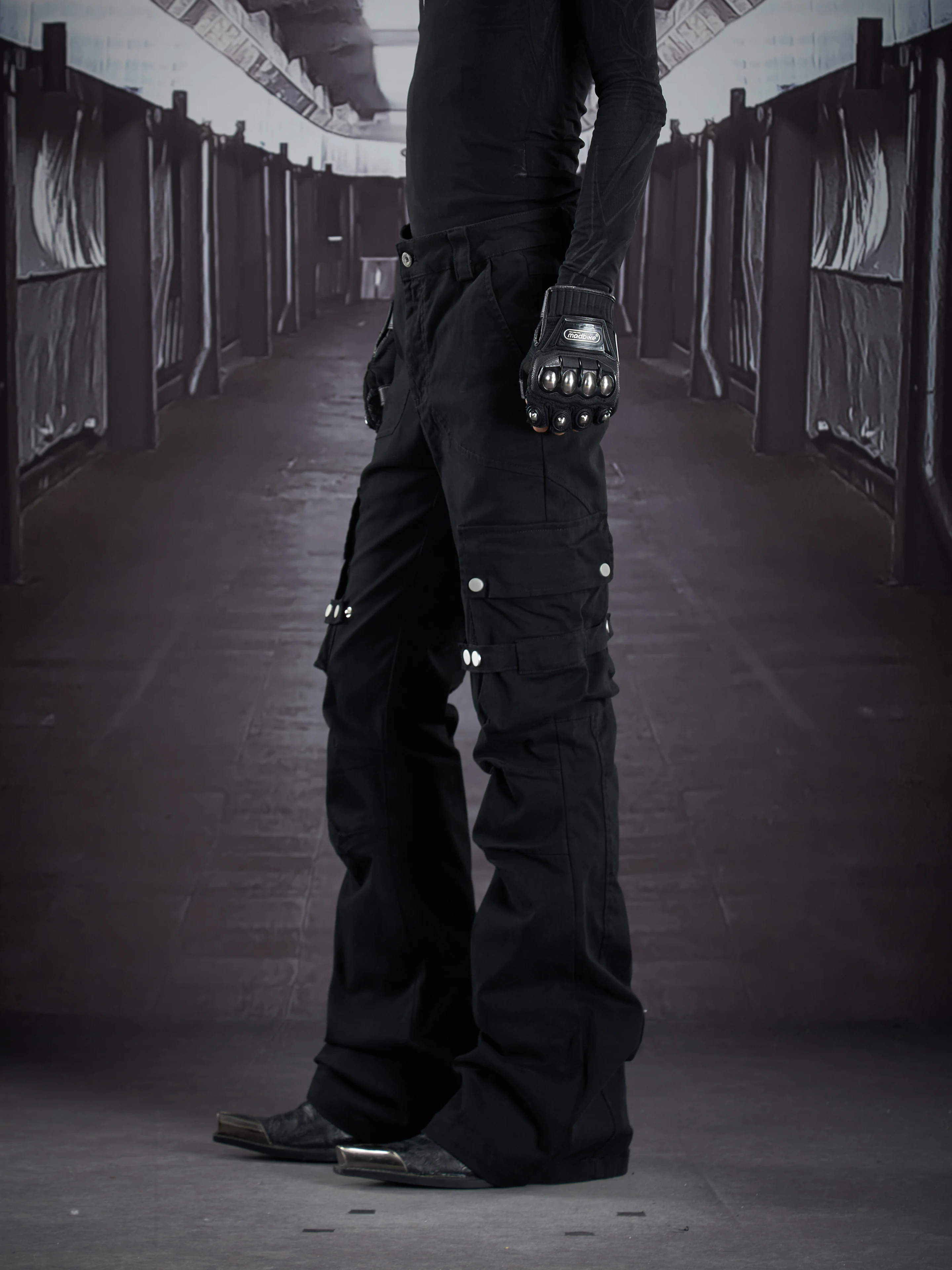 Special-Interest Design New Multi-Pocket Adjustable Hook Fit Bootcut Trousers Casual Pants Men and Women Fashion