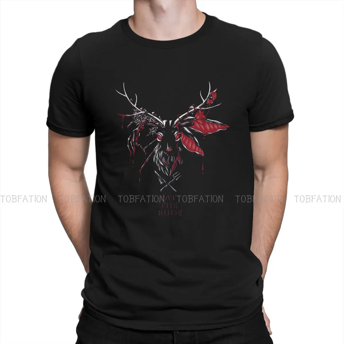 Deer Head O Neck TShirt Hannibal Ogre Serial Killer Fabric Basic T Shirt Men Tops Individuality Big Sale