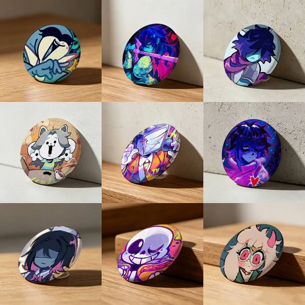D-Deltarune Kris Game Laser diamond texture Button Pins Tinplate Brooches Cartoon Creative Badge For Backpack Clothes Decor