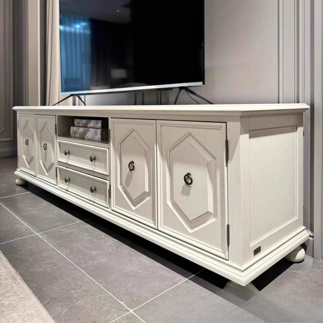 Американский сельский шкаф для телевизора из цельного дерева, старая гостиная, напольный шкаф для хранения в спальне во французском стиле ретро, низкий шкаф