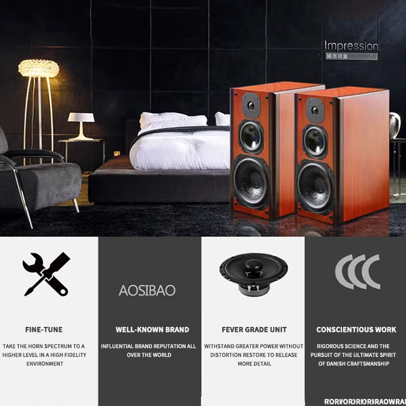 8 بوصة 100 واط رف الكتب المتكلم ثلاثي الاتجاه مكبرات الصوت شاشة خشبية مكبرات الصوت الخشبية حمى سلبية Hifi مكبرات الصوت 45-40 كيلو هرتز زوج