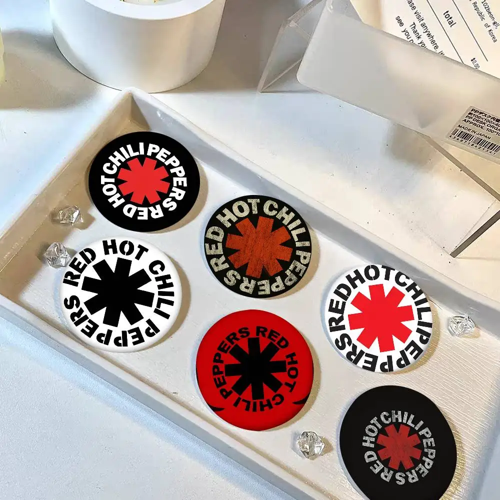 1pc Popular Rock Band Red Hot Chili Peppers Cartoon Style Badge Brooches On Backpack Decoration Round Enamel Pins For Accessorys