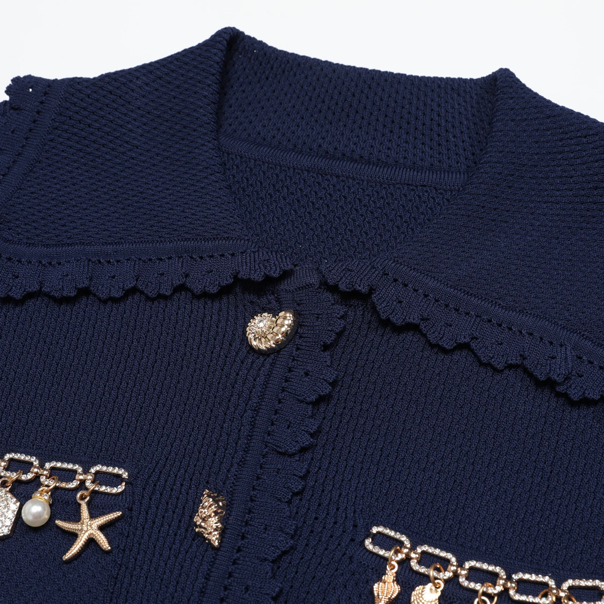 26297 High Quality Spring Autumn New Women Button Decor Slim Long Sleeve Knit Sweater Top Short Skirt 2Pcs Outfit Set
