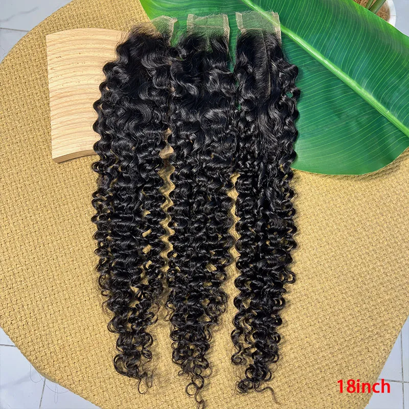 GDYLuxury Deep Curly 2x6 HD Lace Closure Melt Skin Invisible Lace PrePlucked Bleached Knots Deep Part 100% Raw Virgin Human Hair