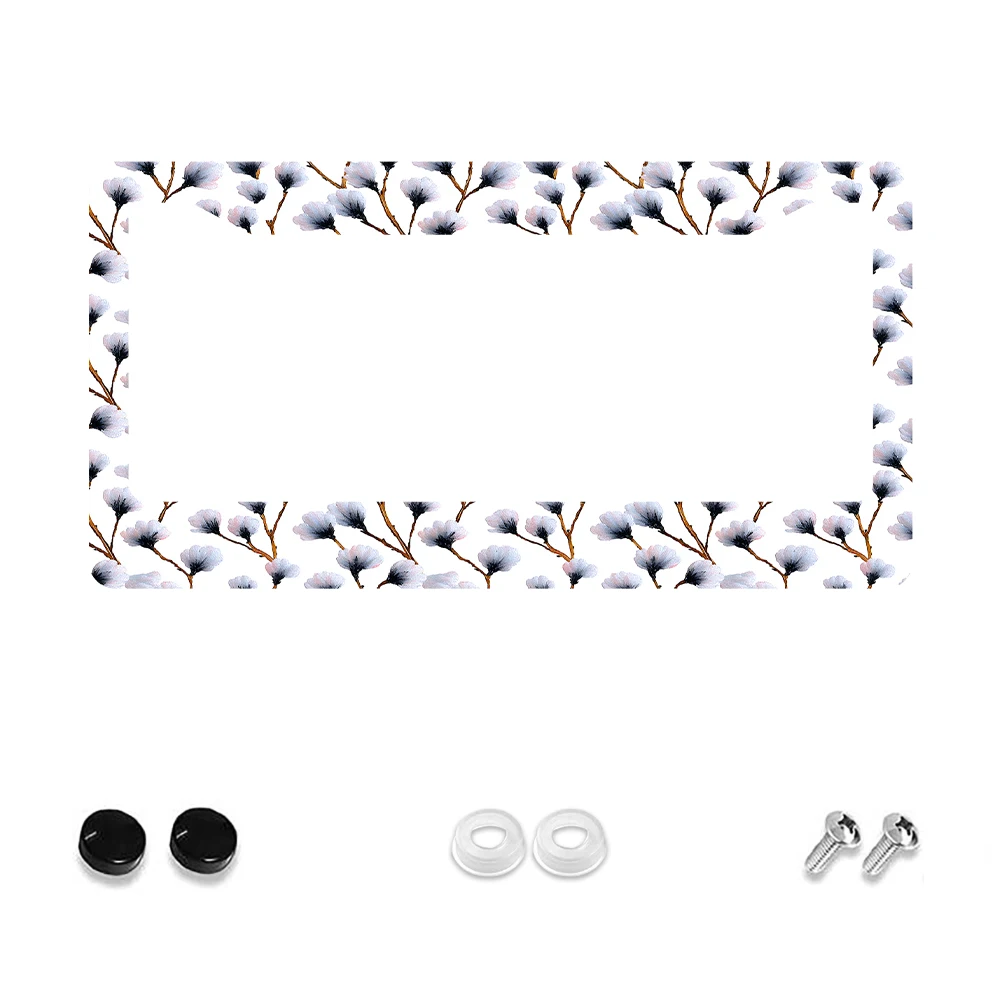 

1 шт. винтажный розовый цветочный узор с 2 отверстиями рамка номерного знака алюминиевый материал 6x12 дюймов с набором винтов украшение автомобиля подарок ноябрь