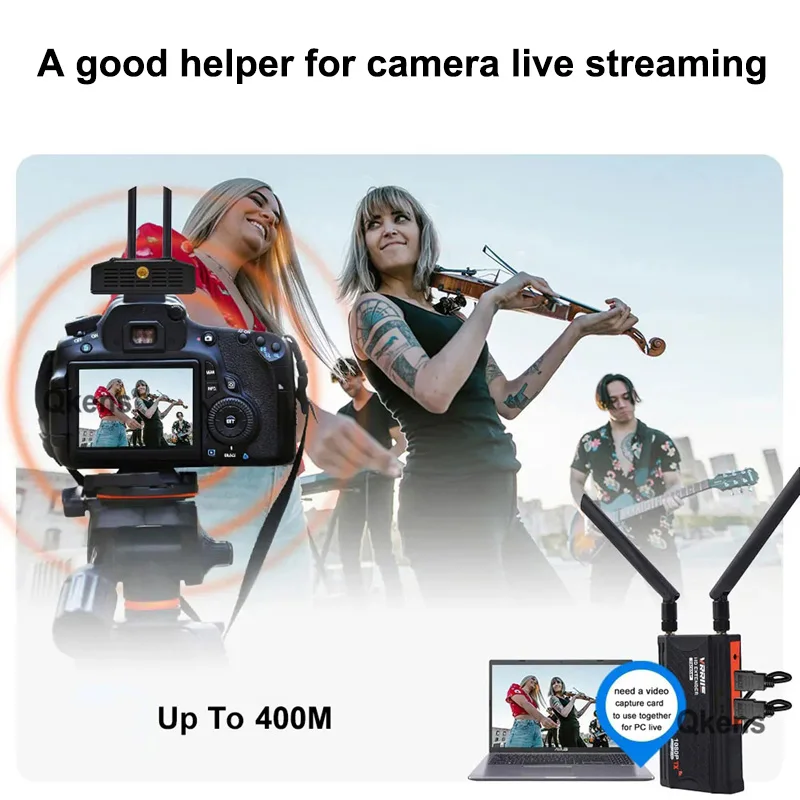 Screen Mirroring Wireless HDMI Extender Video Transmitter and Receiver Display Adapter 400m for Camera Laptop PC To TV Projector
