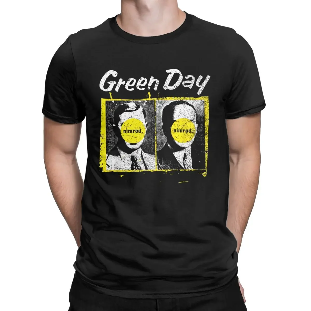 Green Days Nimrod T Shirt Men 100% Cotton Vintage T-Shirt Round Neck Fresh Dookie Saviors Hip Hop Tees Short Sleeve Clothing New