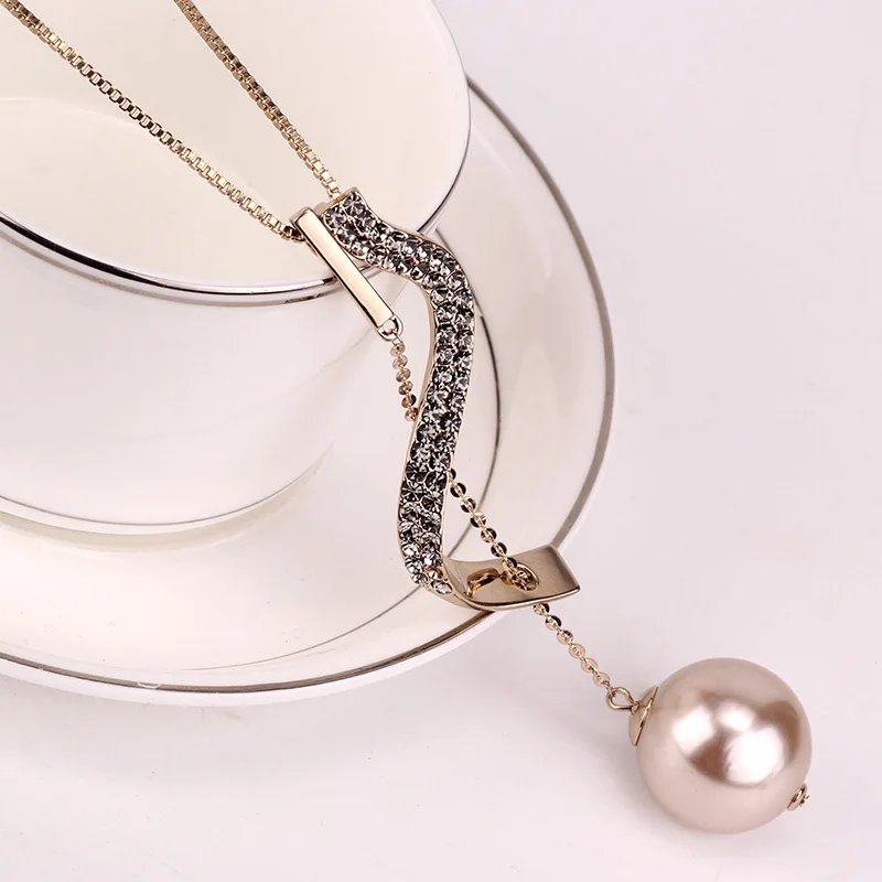 

New simple accessories for autumn and winter, long necklaces for women, decorated geometric sweater chains