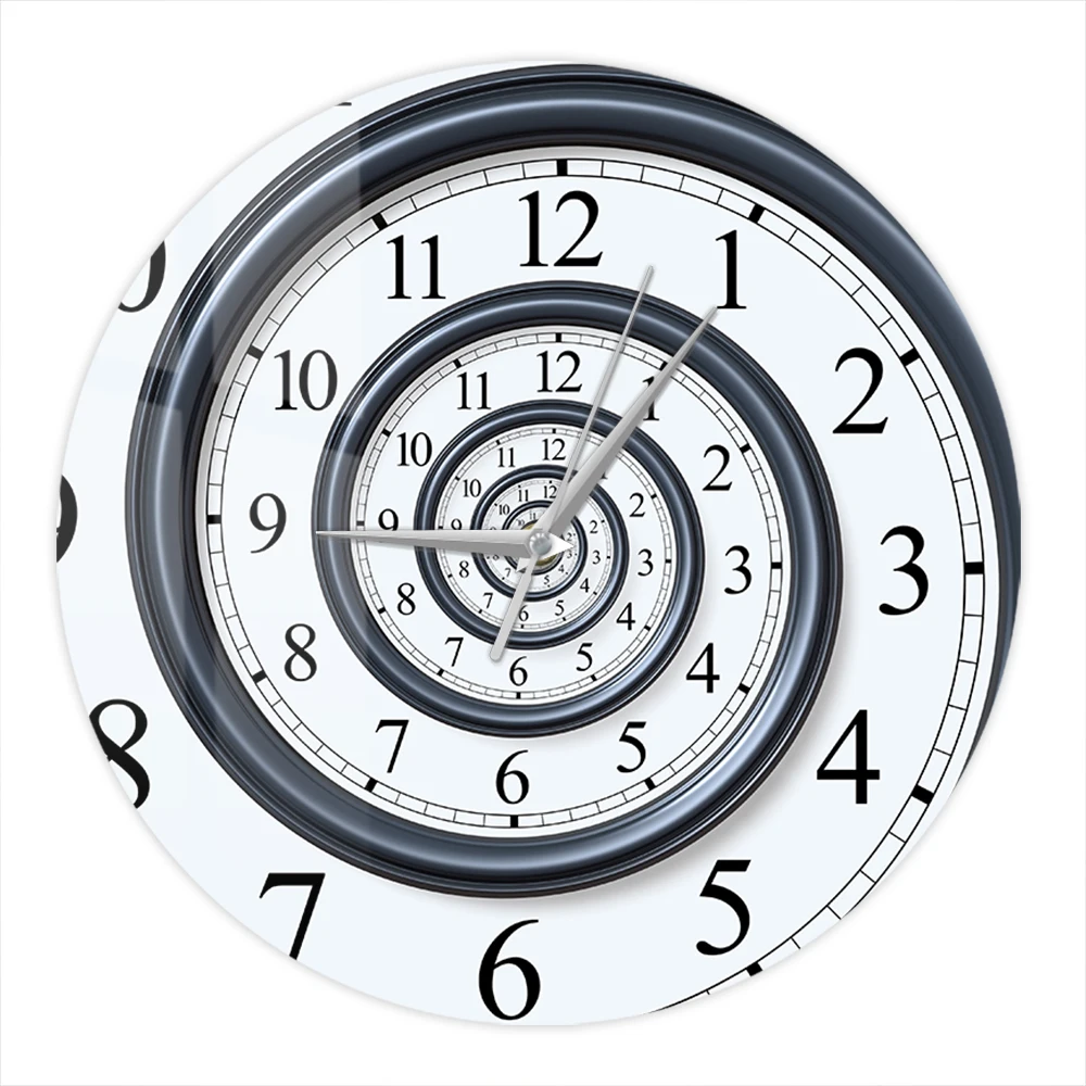 Time Vortex Time Traveler Spiral Wall Clock Sci-Fi Space Portal Home Decor Timepieces Lost in Time Artwork Silent Quartz Clock