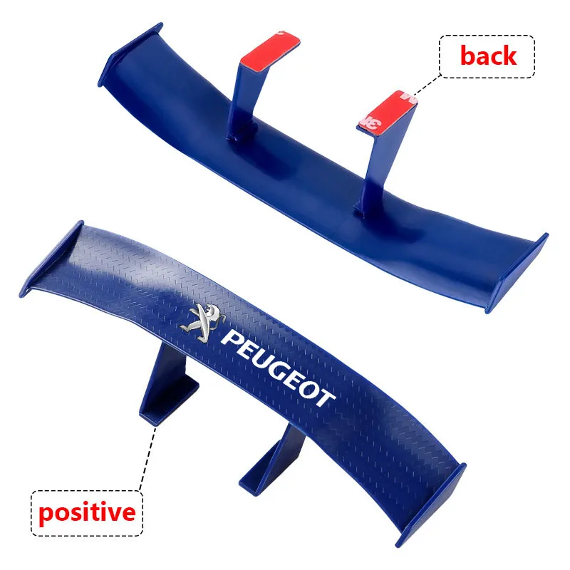 5 Color Car Mini Spoiler Tail Wing Carbon Fiber Look Tail Wings for Peugeot 406 407 408 206 207 307 308 508 Wheel Center Caps - view 2