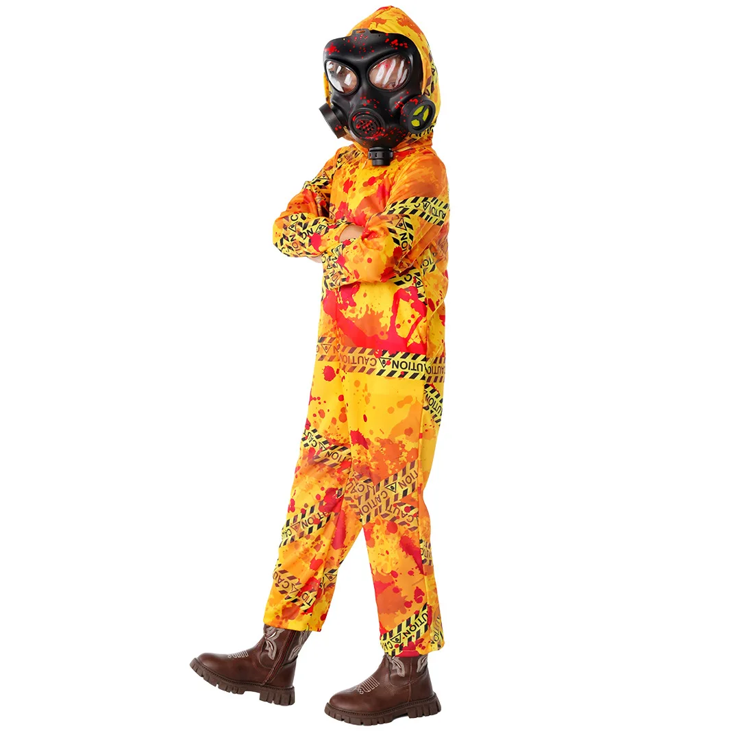 Boy Quarantine Protection Suit Halloween Costume Girls Stage Performance Biohazard Mask Clothes Biochemical Radiation Jumpsuit - Image 3