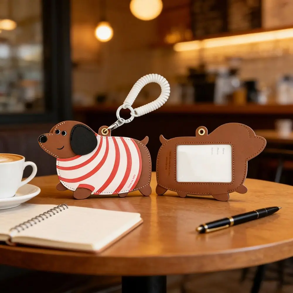 

Cute baggage tag Dachshund Card Holder Multifunction PU Leather Leather Dog Pendant Cute Bag Charm Luggage Tag Outdoor