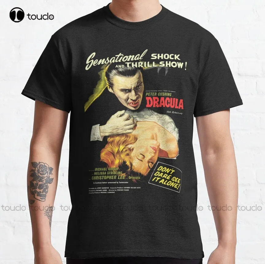 Dracula - Original Hammer Poster Artwork Frankenstein Classic T-Shirt Black T Shirt Custom Aldult Teen Unisex Xs-5Xl Cotton New