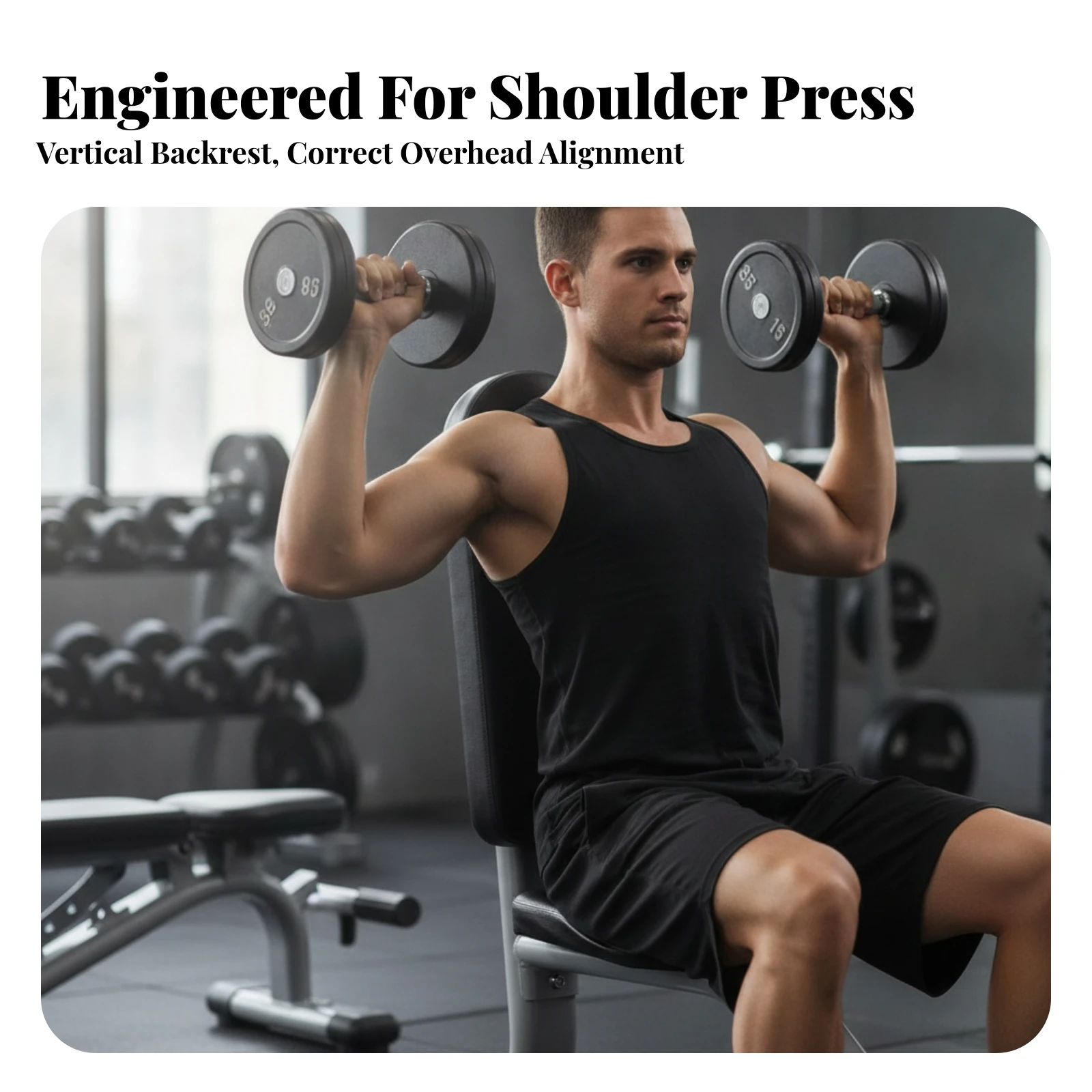 Shoulder Press Training Bench Professional-Grade Shoulder Press Bench Heavy-Duty Long-Lasting for Athletes, Home Gym