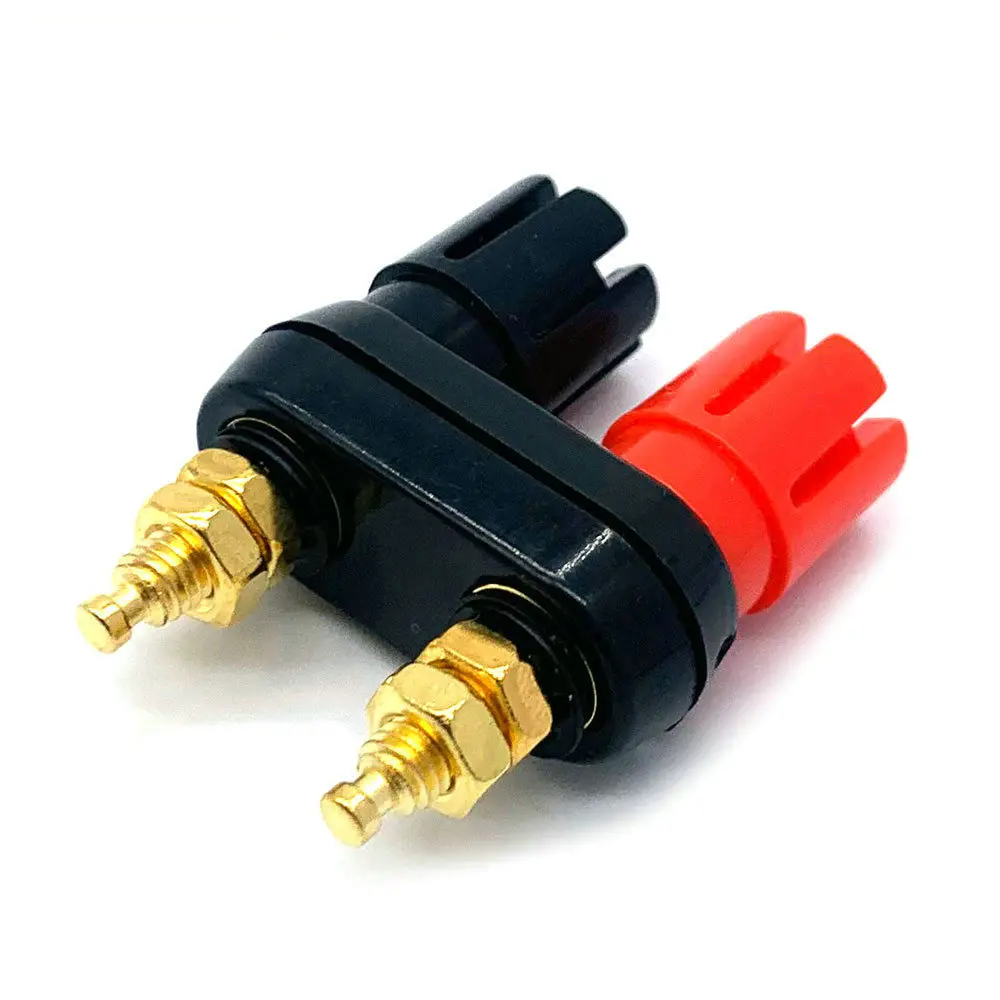 Red Black Banana Plug Connectors - Speaker Terminal Binding Posts for Amplifier Connections