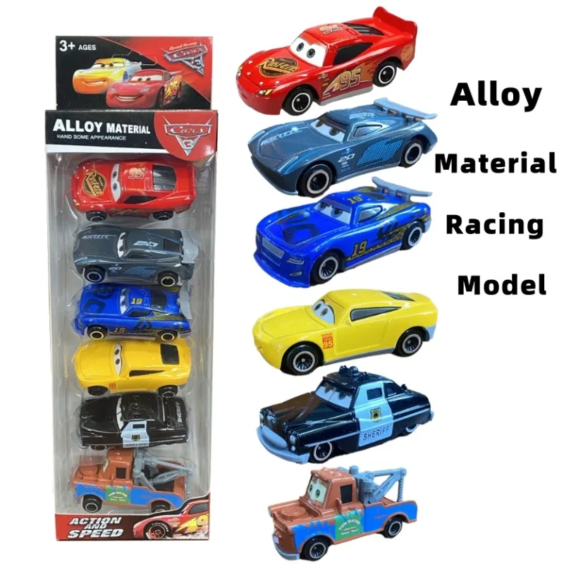 

Instock 6/12pcs/Set Pixar Car 3 Lightning M/C/Queen Jackson Storm Mack Truck 1:55 Diecast Metal Car Model Toy Boy Christmas Gift