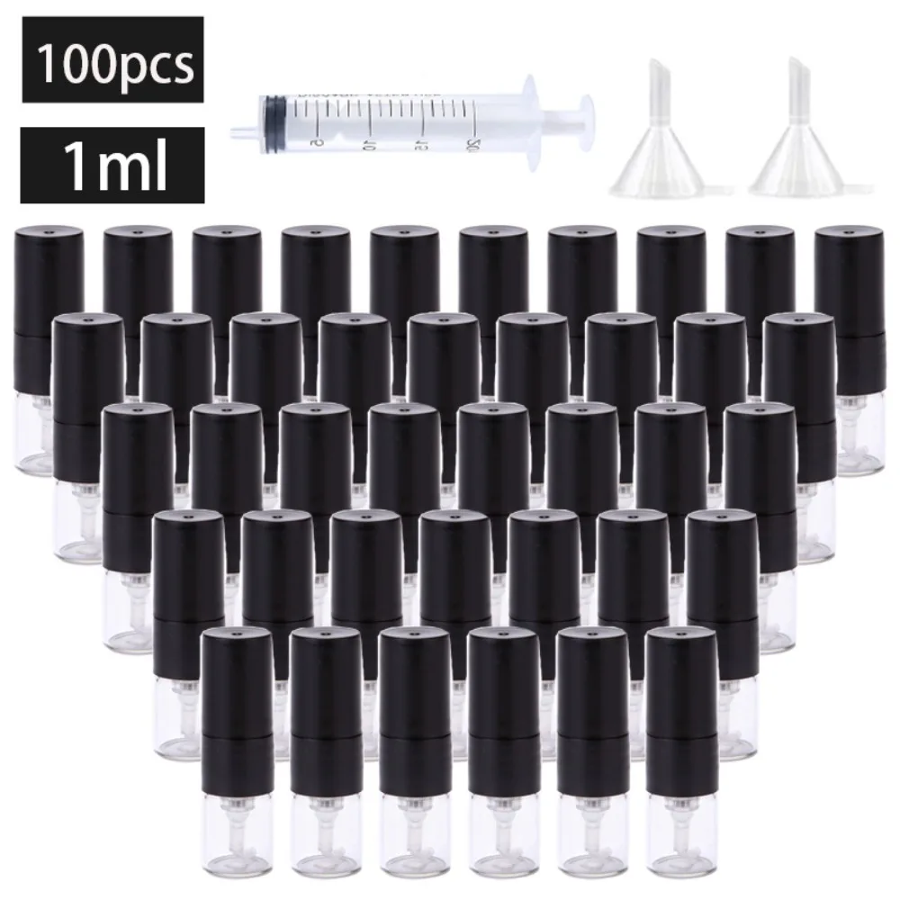 100 Stück 1ML Mini Nachfüllbare Glas-Parfüm-Sprühflasche Feiner Nebel-Zerstäuber Leerer Parfümbehälter Großhandel Kostenlose Verpackungswerkzeuge – Detail 1