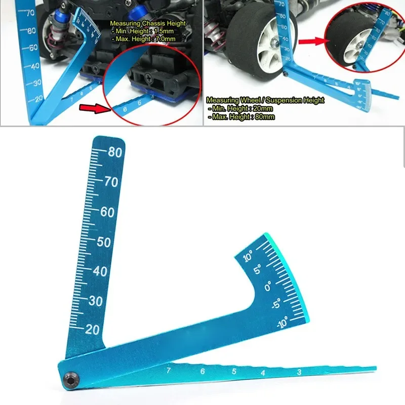 Camber Gauge 3 In1 Aluminium Alloy Set Up Camber Gauge Ruler For 1/8 1/10 RC Car Truck Tools RC Model Vehicle Parts