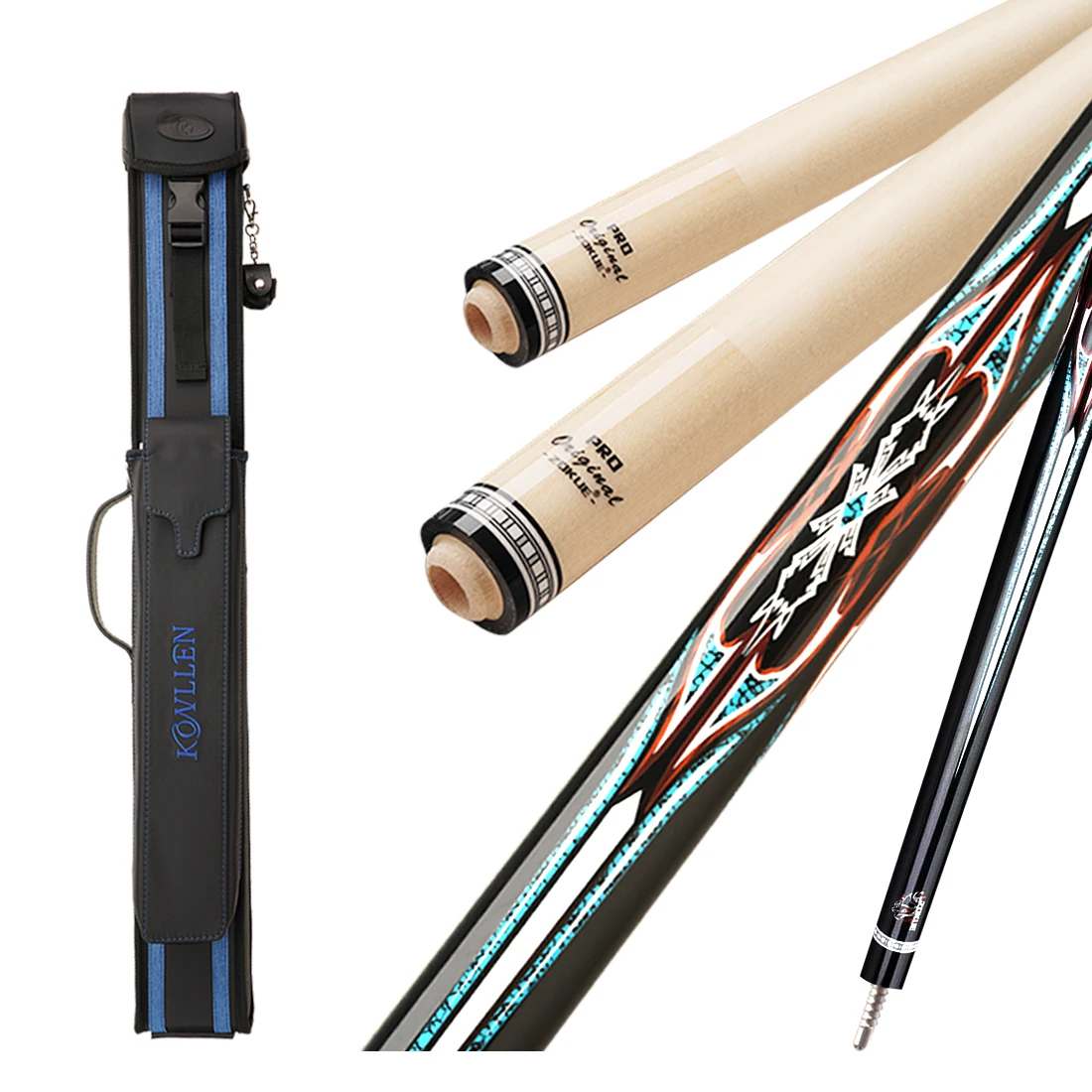 

ZOKUE 3-подушечный кармовой кий с низким дефектом, набор киев для бильярда с 2-х частей канадских твердых кленовых валов, 3 отверстия, кармовой кий