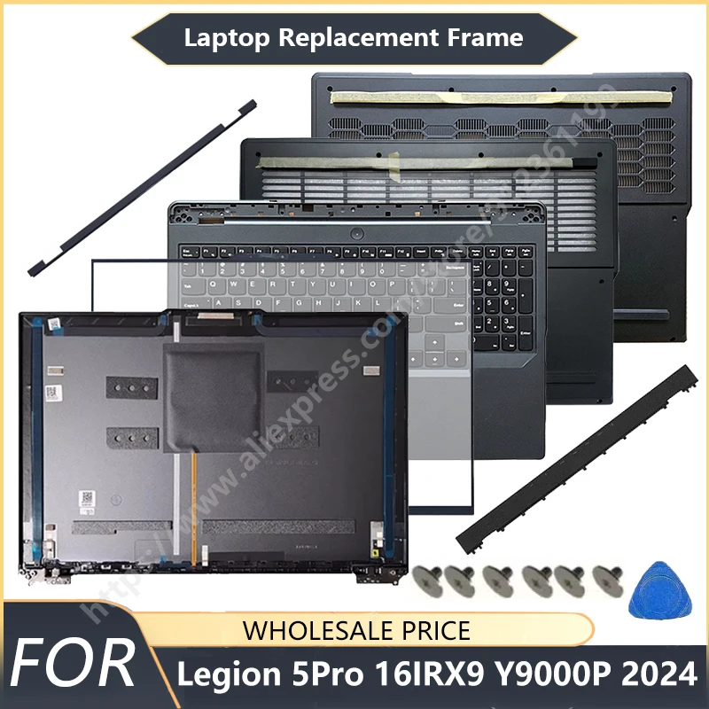 

NEW For Lenovo Legion 5Pro 16IRX9 R9000P Y9000P 2024 Laptop LCD Back Cover Front Bezel Palmrest Bottom Case Keyboard hinge