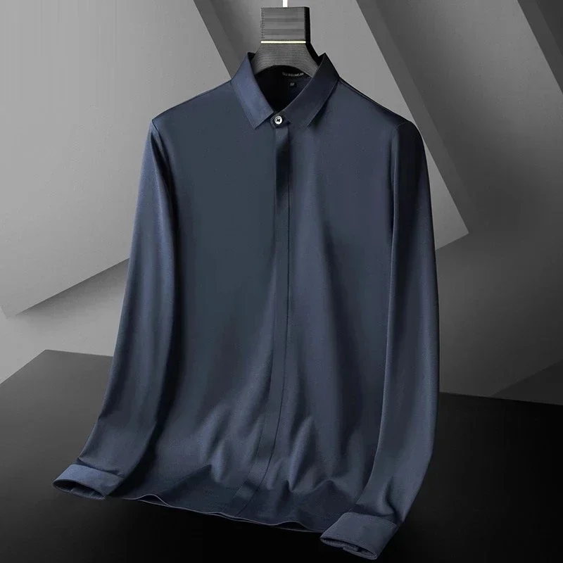 

high quality winter spring 10XL 12XL 14XL Large Size Men Shirt long Sleeve purple Black Business formal oversize office Shirt 54