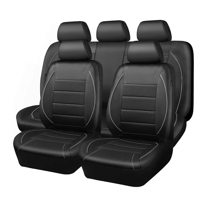 Universeller 5-Sitzer-Autositzbezug aus Kunstleder mit vollständiger Abdeckung für SUV-Trucker-Sitzschutz, weiches, leichtes Autositz-Schutzpolster