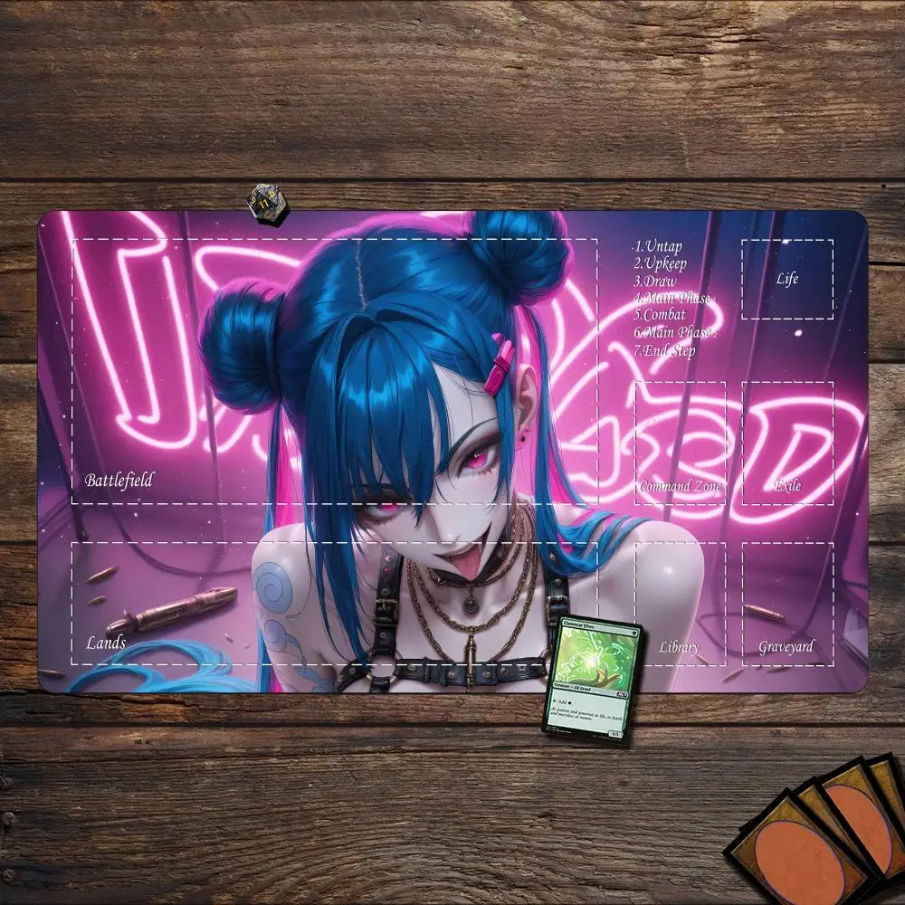 

Magic Playmat card gaming mat with zone mtg playmat Sexy girl illustration design Desk Mat keypad mousepad rubber anti-slip
