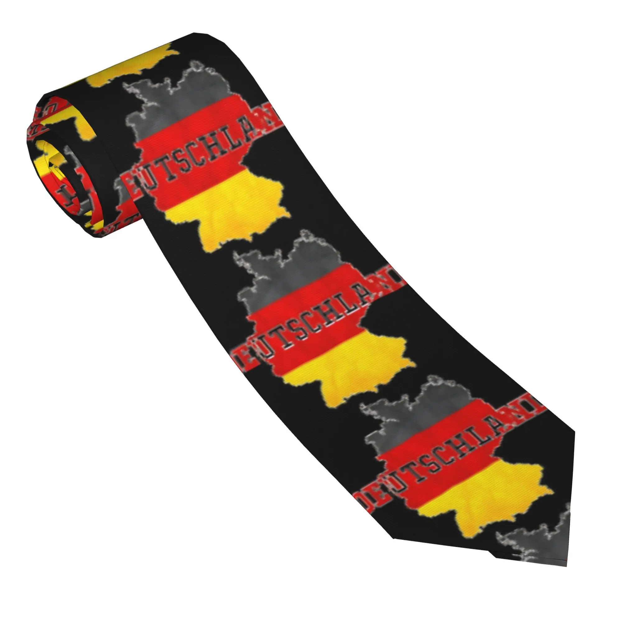 Deutschland Country With Germany Flag Tie Wedding Neck Ties Adult Cool Fashion Necktie Accessories High Quality Collar Tie