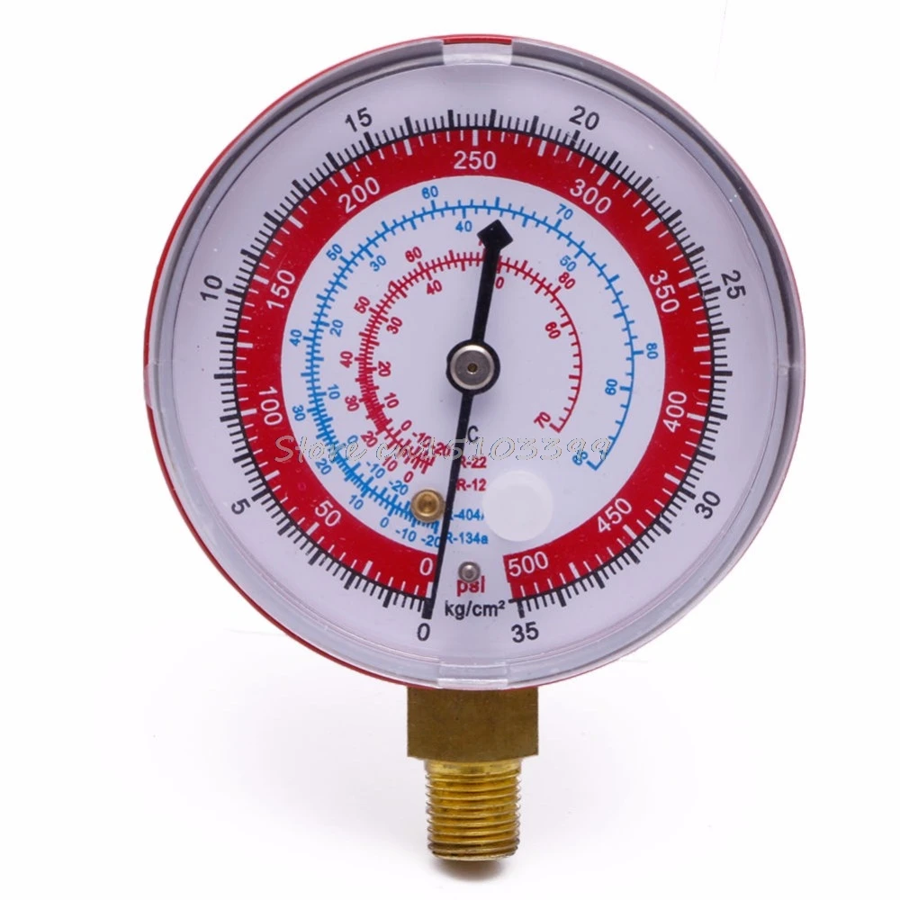 Air Conditioner R410A R134A R22 Refrigerant High Pressure Gauge PSI KPA Red Drop Ship