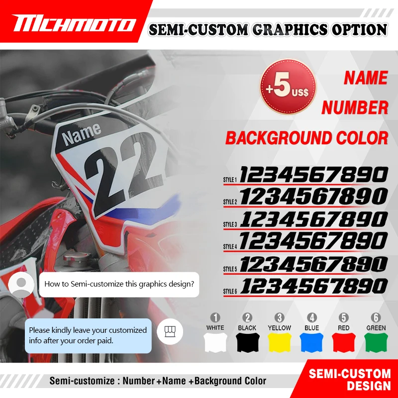 MCHMFG Full Graphics Decal Stickers Kit Custom Number Name Background For KTM 125 200 250 300 400 450 525 540 EXC 2005 2006 2007 view 6