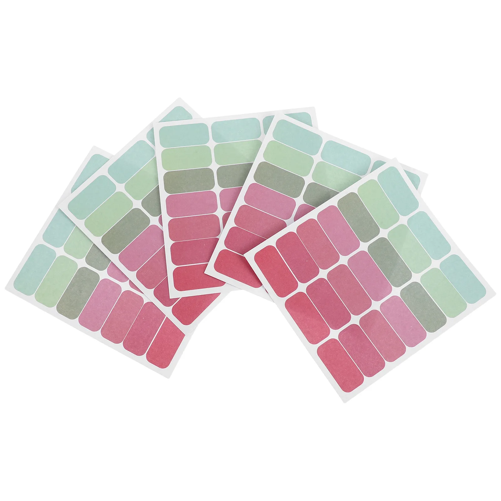 

5 листов пустых водонепроницаемых этикеток-наклеек, самоклеящиеся цветные прямоугольные этикетки для бутылок, контейнеров для еды, банок, школы