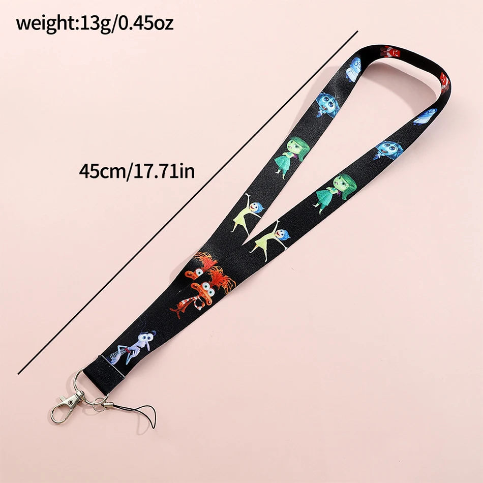 inside out 2 Lanyards Keychain Cartoon Movie Lanyards for Key Neck Strap For Card Keyring Accessories Gifts Credential Holder