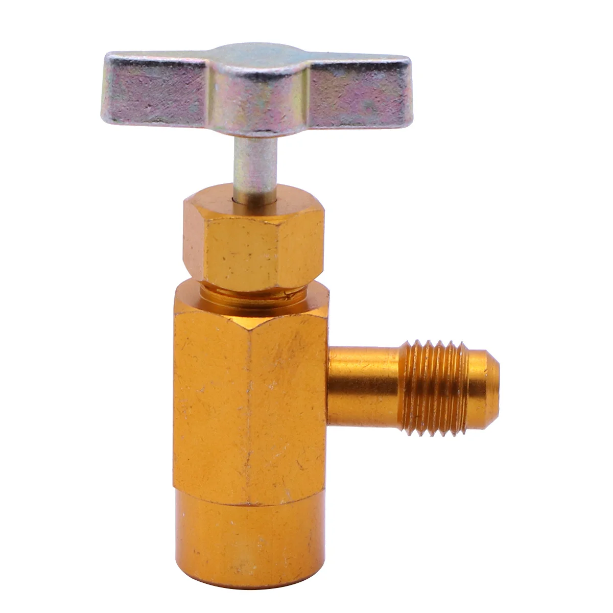 

Refrigerant Can Tap Tool Brass R134A Bottle Opener 1/2 Inch Threaded Connector For Auto Ac Repair Cooling System