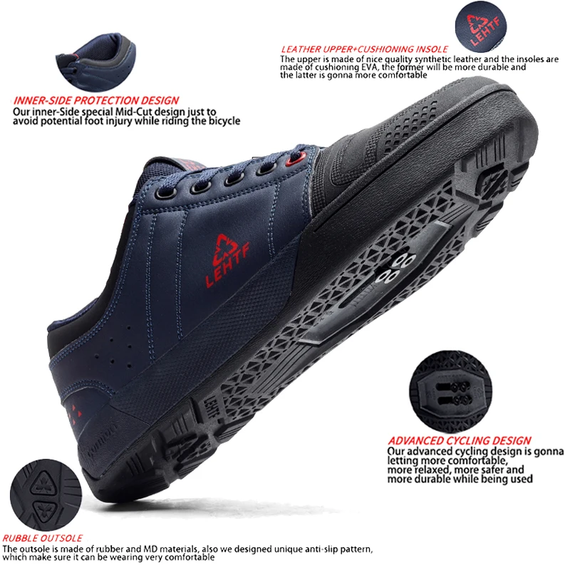 أحذية ركوب الدراجات قابلة للقفل للفصول الأربعة للرجال مريحة للتنفس ومضادة للانزلاق للمشي لمسافات طويلة أحذية رياضية للدراجة الترابية #3