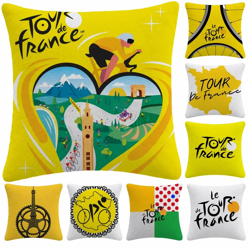 Sport Cycling L-Le Tour De France Cushion Cover Soft Plush Decorative Sofa Bedroom Living Room Car Dorm Home Decor Gift