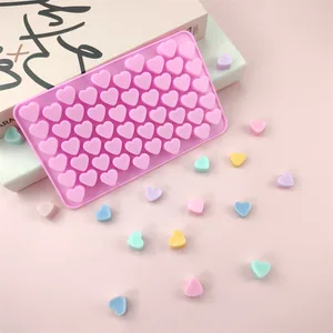 1pcs/mini 55 Molde de silicona en forma de corazón de azúcar morena Molde silicona amor Molde de chocolate 55 Candy Silicone Molde 12 Mejor moho de corazón de ventas - №12