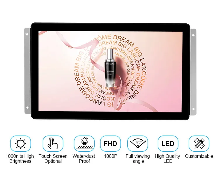 

Factory OEM High Brightness Screen 1000 Nit to 1500 Nits 15.6 Inch Open Frame LCD Monitor