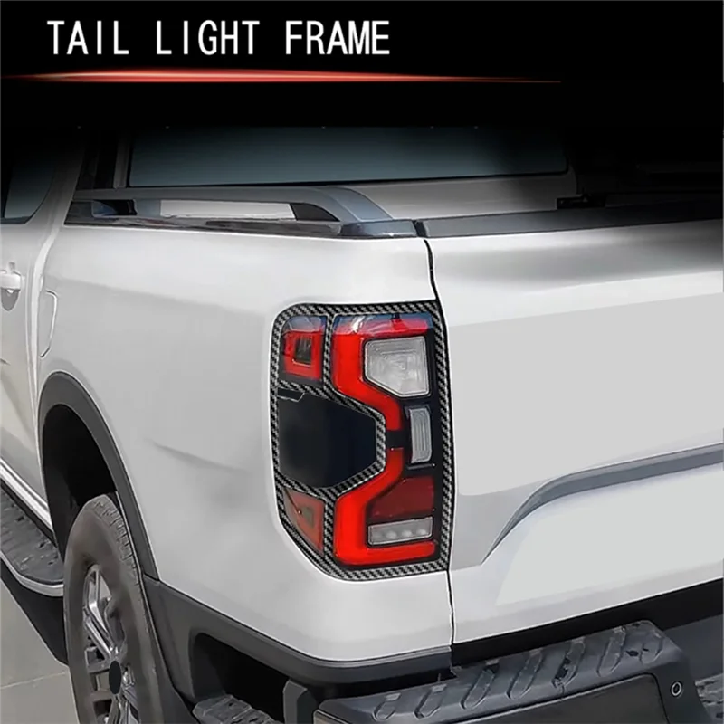 Car Carbon Fiber Stripes Style Rear Fog Light Lamp Frame Trim Stick for Ford Ranger 2023+ Car Accessories