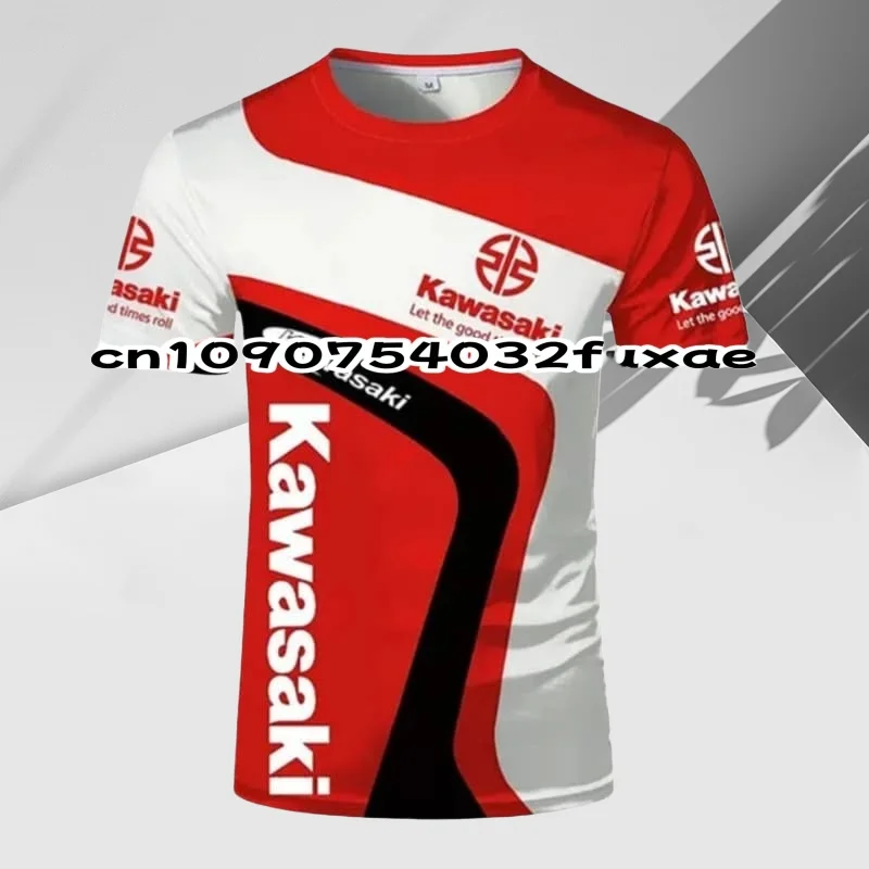

Мужская летняя красная быстросохнущая футболка 2025 Kawasaki, спортивный дышащий топ для соревнований, высококачественный мотоциклетный бренд с короткими рукавами