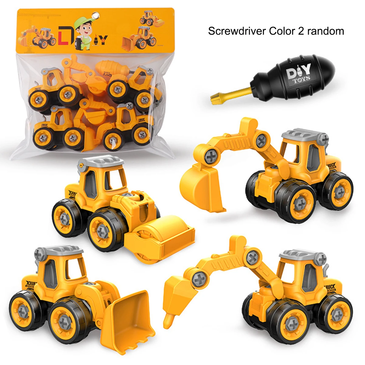 Children's Disassembly Engineering Car Toy DIY Nut Assembly Puzzle Disassembly Simulation Sliding Excavation Disassembly Car