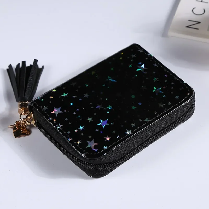 Wallet Women's New Style Simple Women's Little Star Tassel Wallet Basic Series Short Wallet PU Material