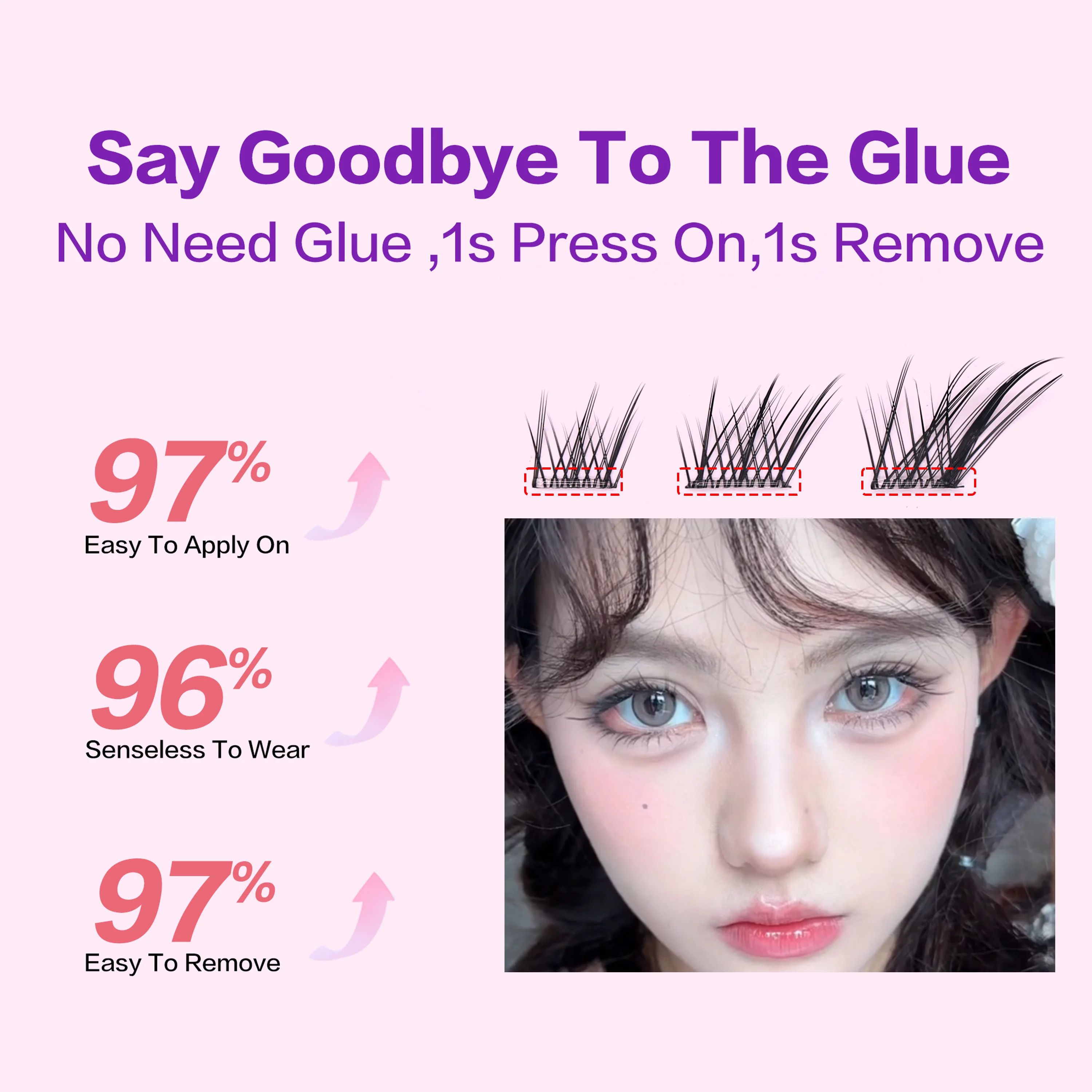 [Self-adhesive Eyelash]FindLove Sudaji False Eyelashes No Glue Needed Eye Lash For Beginner Natural and Soft Glue-free Eyelash